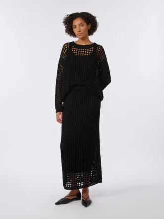 Mesh cotton skirt, black Mesh cotton skirt, black
