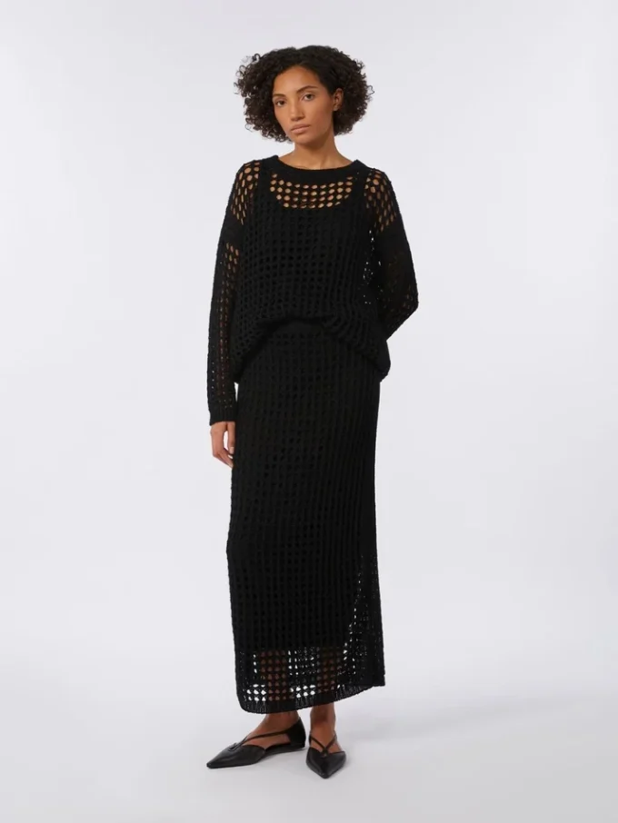 Mesh cotton skirt, black Mesh cotton skirt, black