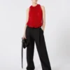 Mesh top with crystals, red
