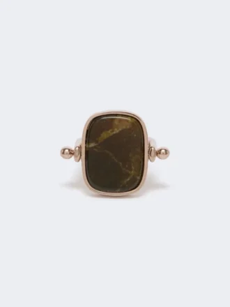 Metal and resin ring, dark brown Metal and resin ring, dark brown