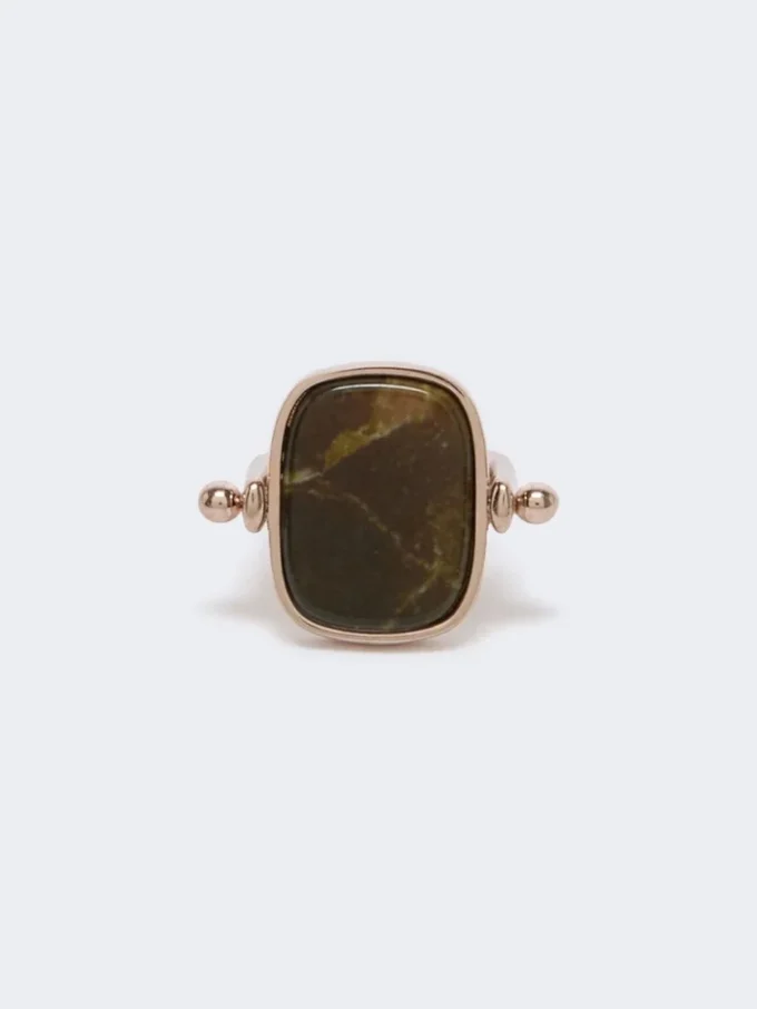 Metal and resin ring, dark brown Metal and resin ring, dark brown