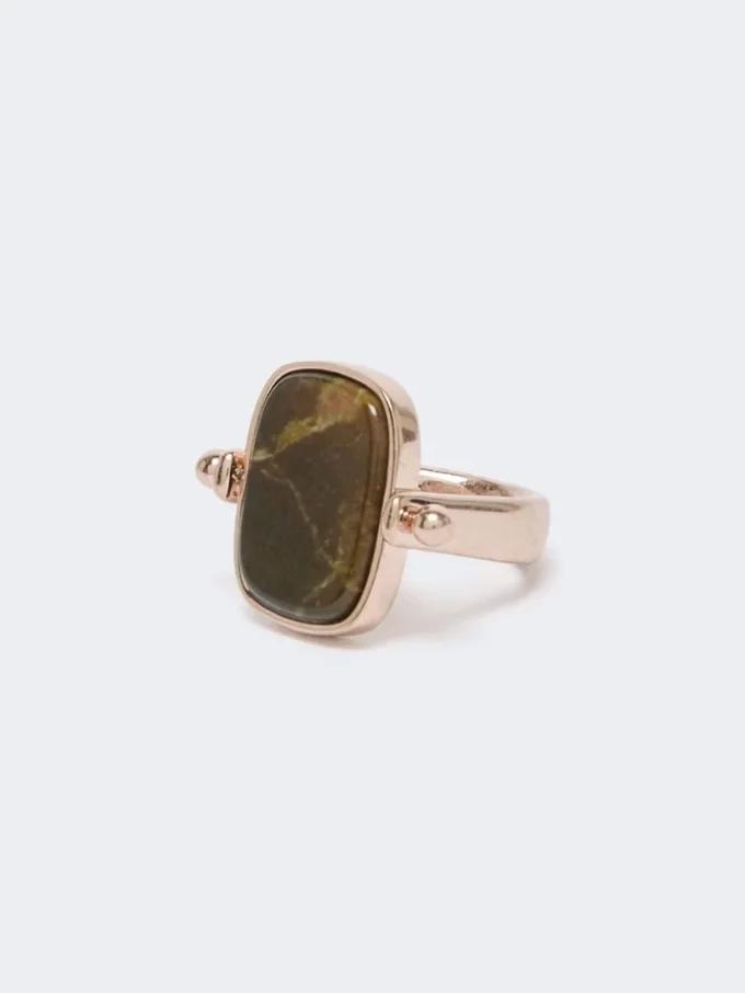 Metal and resin ring, dark brown Metal and resin ring, dark brown