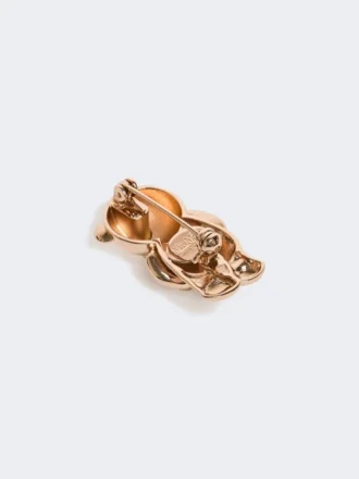 Metal brooch with rhinestones, antique rose