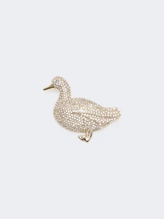 Metal brooch with rhinestones, optical white Metal brooch with rhinestones, optical white