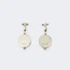 Metal hemisphere earrings, silver