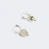 Metal hemisphere earrings, silver