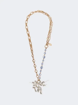 Metallic and ceramic chain necklace, gold Metallic and ceramic chain necklace, gold
