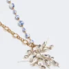 Metallic and ceramic chain necklace, gold