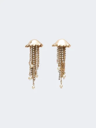 Metallic earrings, gold Metallic earrings, gold