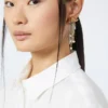 Metallic earrings, gold