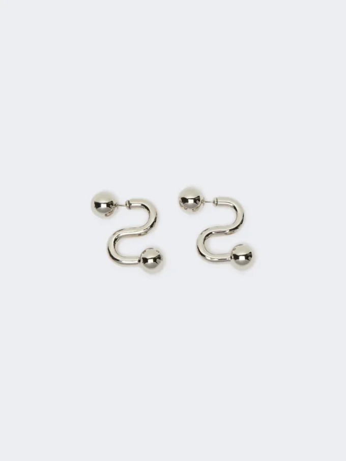 Metallic earrings, silver Metallic earrings, silver