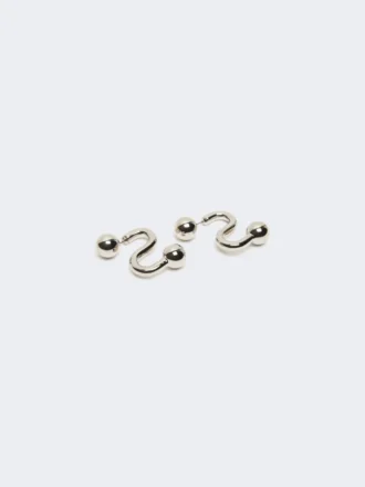 Metallic earrings, silver