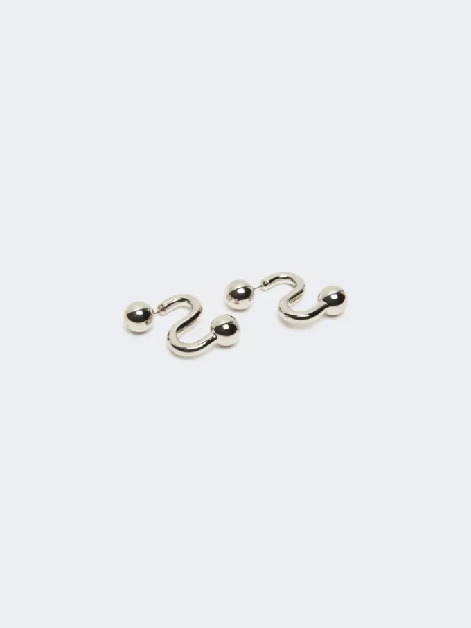 Metallic earrings, silver Metallic earrings, silver