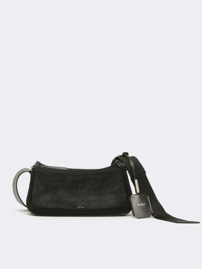 Micro handbag in technical mesh, black Micro handbag in technical mesh, black