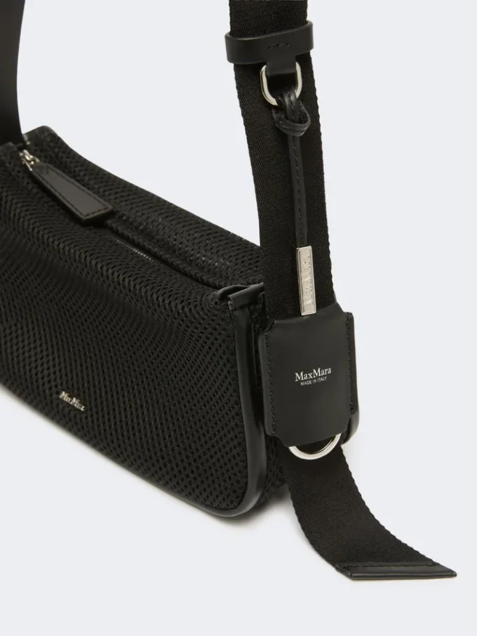Micro handbag in technical mesh, black Micro handbag in technical mesh, black