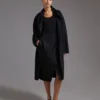 Midi cashmere cardigan coat, black Midi cashmere cardigan coat, black