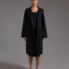 Midi cashmere cardigan coat, black Midi cashmere cardigan coat, black