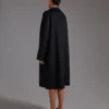 Midi cashmere cardigan coat, black Midi cashmere cardigan coat, black
