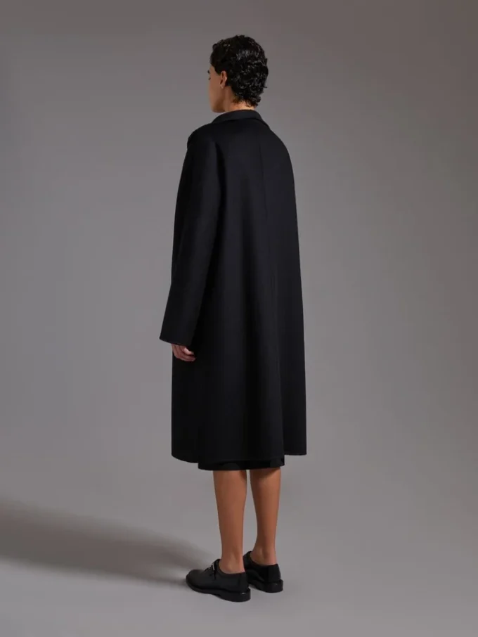 Midi cashmere cardigan coat, black Midi cashmere cardigan coat, black