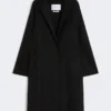Midi cashmere cardigan coat, black Midi cashmere cardigan coat, black