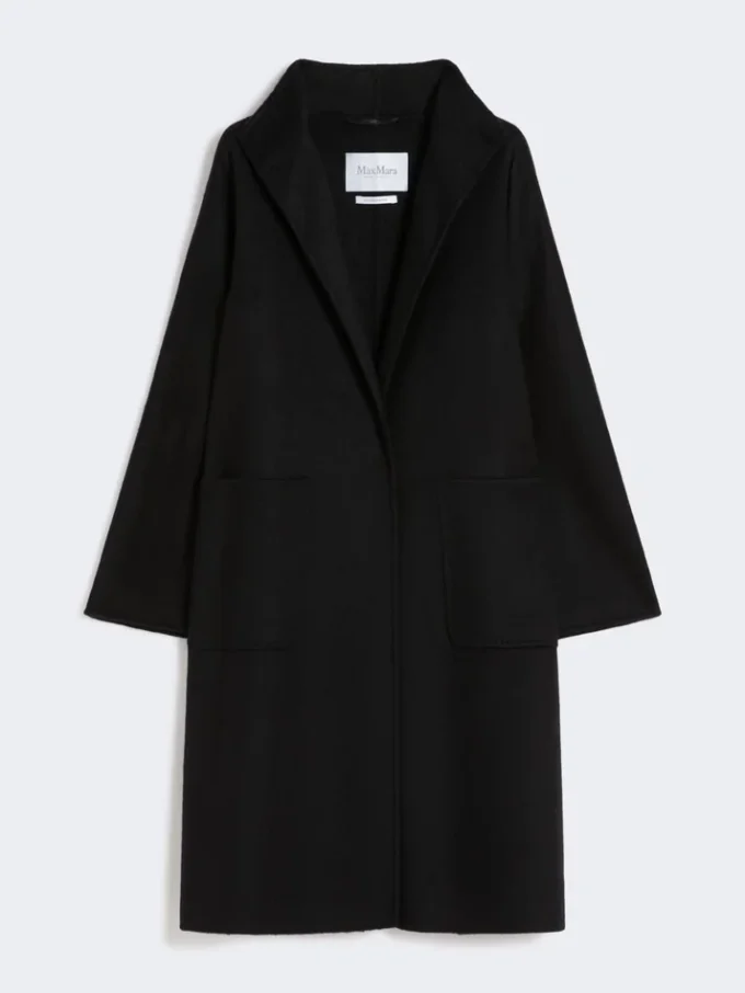 Midi cashmere cardigan coat, black Midi cashmere cardigan coat, black