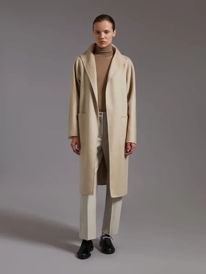 Midi cashmere cardigan coat, sand Midi cashmere cardigan coat, sand
