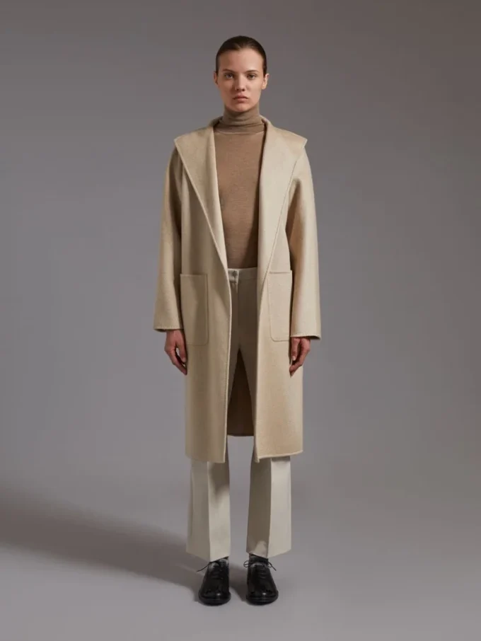 Midi cashmere cardigan coat, sand Midi cashmere cardigan coat, sand