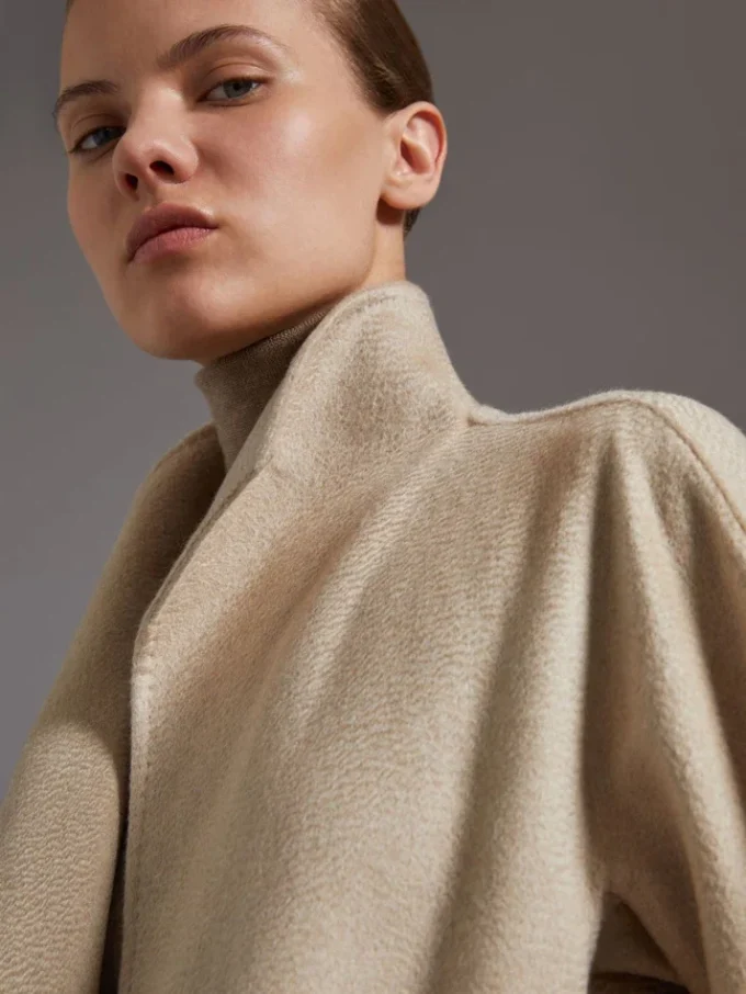 Midi cashmere cardigan coat, sand Midi cashmere cardigan coat, sand