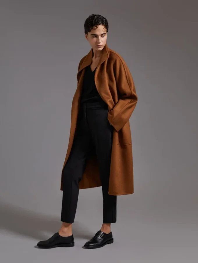 Midi cashmere cardigan coat, tobacco Midi cashmere cardigan coat, tobacco