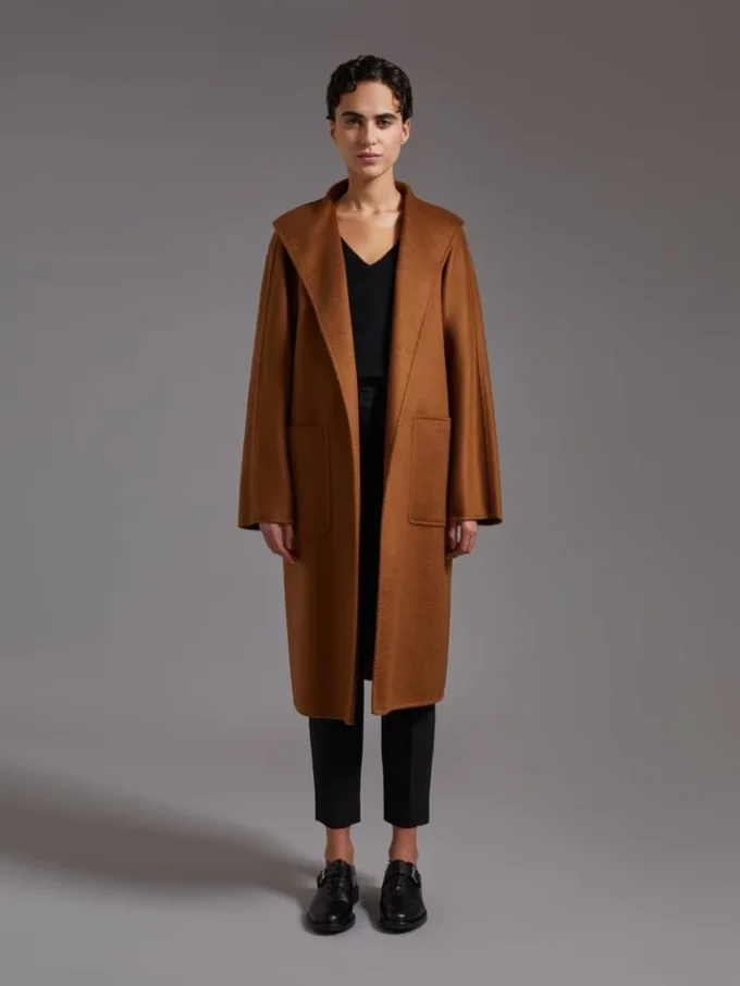 Midi cashmere cardigan coat, tobacco Midi cashmere cardigan coat, tobacco