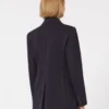 Milano-knit double-breasted jersey blazer, navy Milano-knit double-breasted jersey blazer, navy