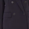 Milano-knit double-breasted jersey blazer, navy Milano-knit double-breasted jersey blazer, navy