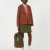 Double-breasted suede jacket, terra cotta