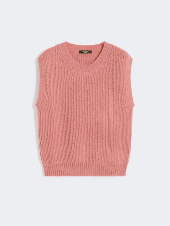 Mohair-blend gilet, antique rose Mohair-blend gilet, antique rose