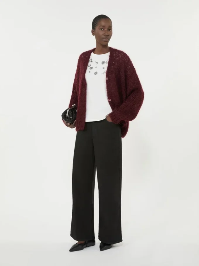 Mohair cardigan, bordeaux Mohair cardigan, bordeaux
