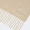 Monogram-embroidered cashmere stole, beige