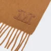 Monogram-embroidered cashmere stole, tobacco Monogram-embroidered cashmere stole, tobacco