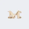 Monogram metal brooch, gold