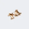 Monogram metal brooch, gold