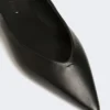 Nappa leather flat slingbacks, black