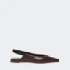Nappa leather flat slingbacks, bordeaux