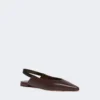 Nappa leather flat slingbacks, bordeaux