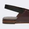 Nappa leather flat slingbacks, bordeaux