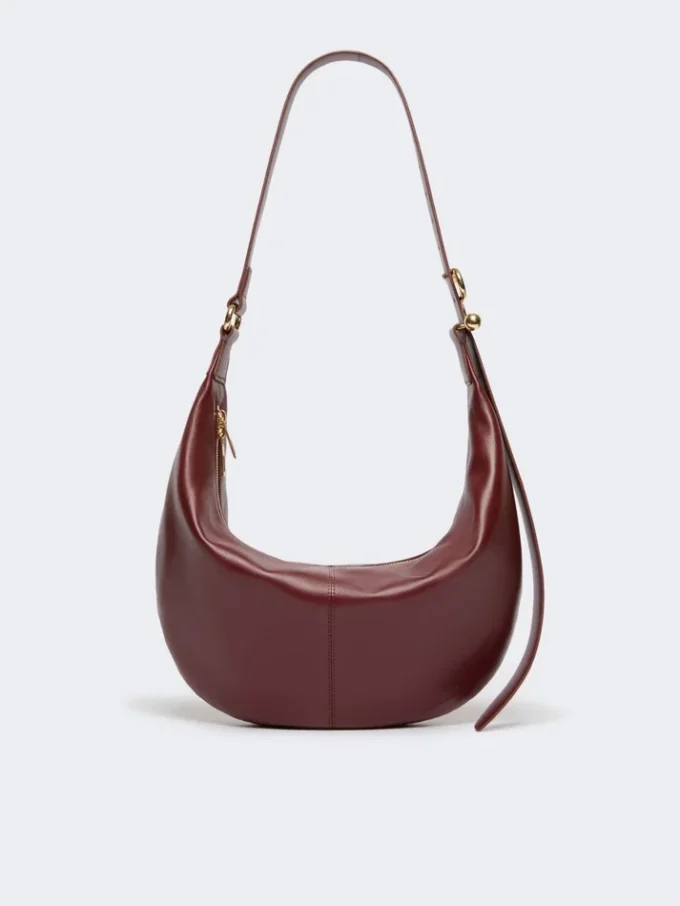 Nappa leather hobo bag, bordeaux Nappa leather hobo bag, bordeaux