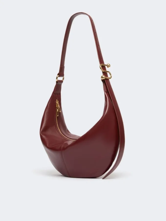 Nappa leather hobo bag, bordeaux Nappa leather hobo bag, bordeaux