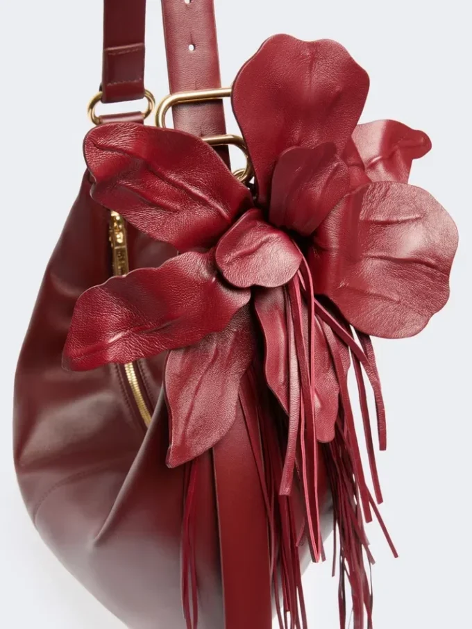 Nappa leather hobo bag, bordeaux Nappa leather hobo bag, bordeaux