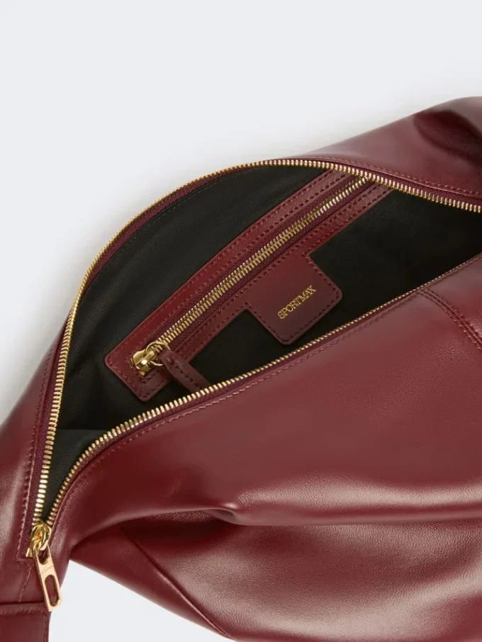 Nappa leather hobo bag, bordeaux Nappa leather hobo bag, bordeaux