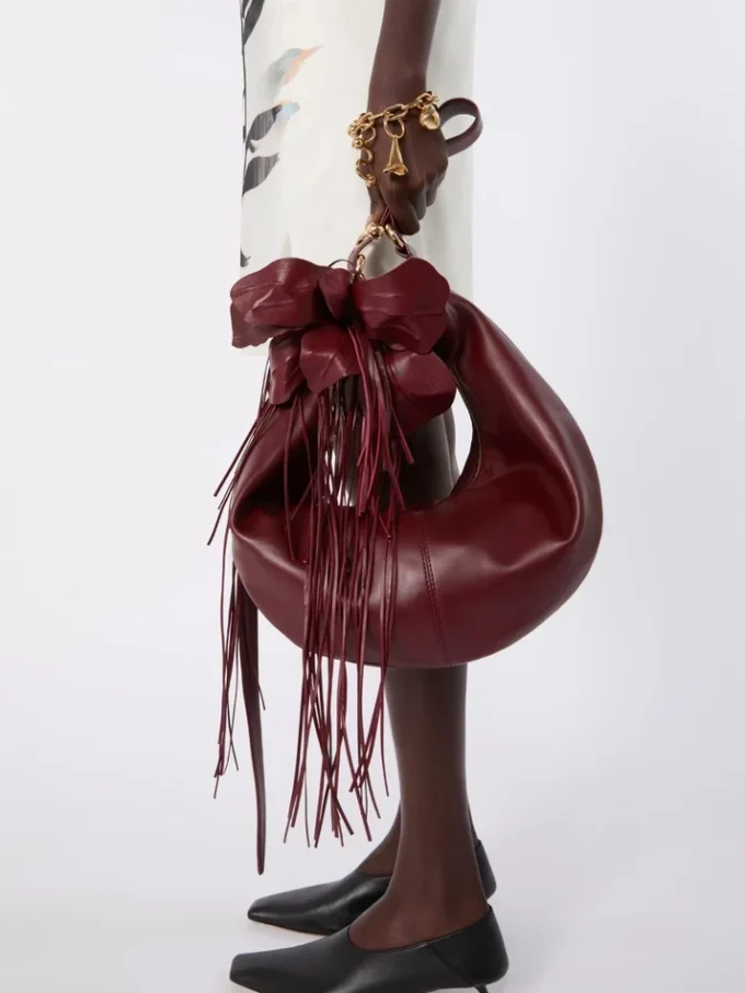 Nappa leather hobo bag, bordeaux Nappa leather hobo bag, bordeaux