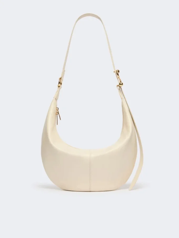 Nappa leather hobo bag, vanilla Nappa leather hobo bag, vanilla