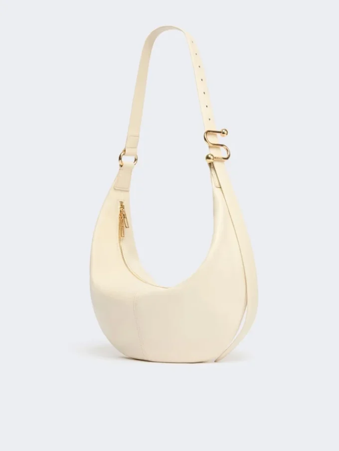 Nappa leather hobo bag, vanilla Nappa leather hobo bag, vanilla